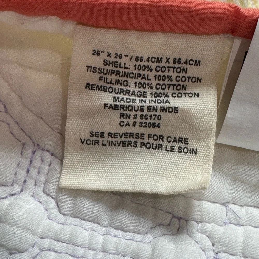 Anthropologie Cambridge Quilted Euro Pillow Sham 26” x 26” - Picture 8 of 9